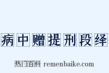 病中赠提刑段绎是什么意思的图片